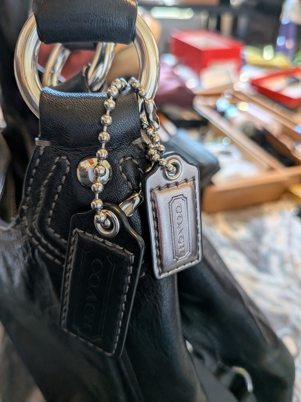 Coach Madison Sabrina Satchel - Metallic Silver Leather - Picture 4 of 15